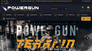 Page d'accueil du site : Power Gun