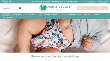 Page d'accueil du site : Couche Lavable Store