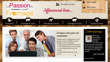 Page d'accueil du site : La Passion du Fromage