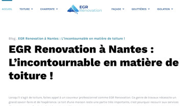 Page d'accueil du site : EGR Rénovation