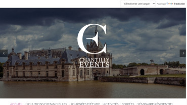 Page d'accueil du site : Chantilly Events