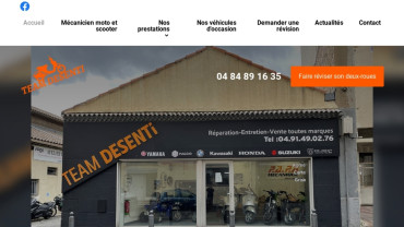 Page d'accueil du site : Garage Team Desenti