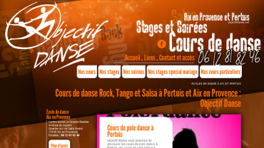 Page d'accueil du site : Objectif Danse