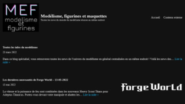 Page d'accueil du site : Modélisme et Figurines