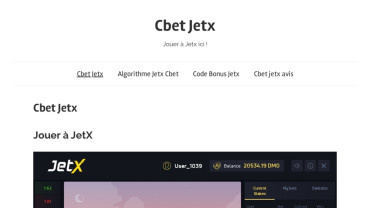 Page d'accueil du site : Cbet-jetx