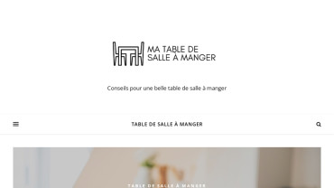 Page d'accueil du site : Ma table de salle à manger