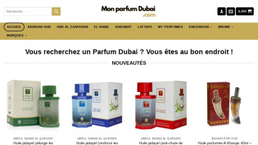 Page d'accueil du site : Mon Parfum Dubai
