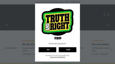 Page d'accueil du site : Truth and Right