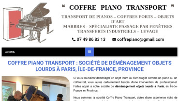 Page d'accueil du site : Coffre Piano Transport
