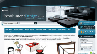 Page d'accueil du site : Resolument Design