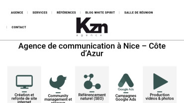 Page d'accueil du site : Agence KZN