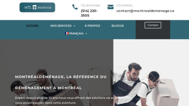 Page d'accueil du site : Montréal déménage