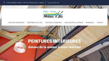 Page d'accueil du site : Métais Peinture
