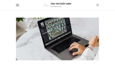 Page d'accueil du site : Une très belle table