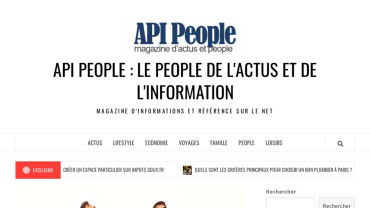 Page d'accueil du site : Api People