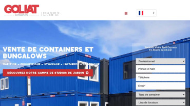 Page d'accueil du site : GOLIAT Containers