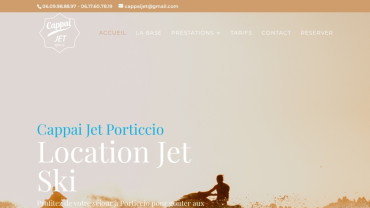 Page d'accueil du site : Cappaï Jet Porticcio