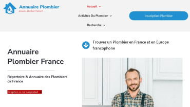 Page d'accueil du site : Annuaire Plombier France