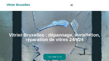 Page d'accueil du site : Vitrier Bruxelles