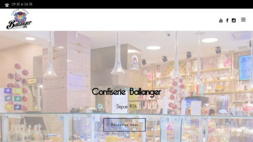 Page d'accueil du site : Confiserie Ballanger 