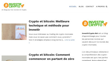 Page d'accueil du site : Investir Crypto
