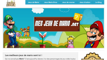 Page d'accueil du site : Mes jeux de Mario