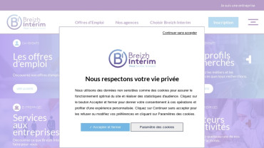 Page d'accueil du site : Breizh Interim