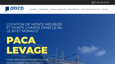 Page d'accueil du site : Paca Levage