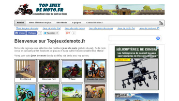 Page d'accueil du site : Top jeux de moto
