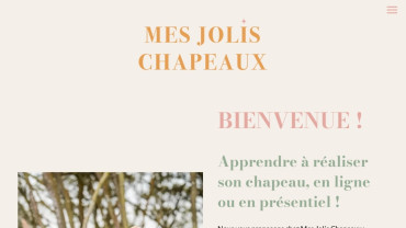 Page d'accueil du site : Mes Jolis Chapeaux