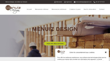 Page d'accueil du site : Menuiz Design