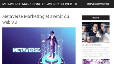 Page d'accueil du site : Metaverse Marketing