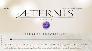 Page d'accueil du site : Aeternis