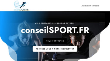 Page d'accueil du site : Conseil Sport