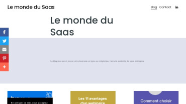 Page d'accueil du site : Le Monde du Saas
