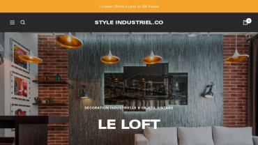Page d'accueil du site : Style Industriel
