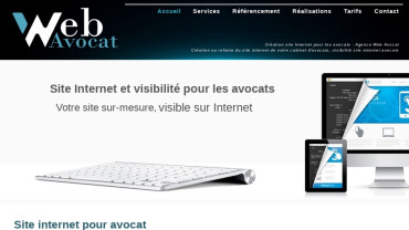 Page d'accueil du site : Web Avocat