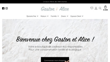 Page d'accueil du site : Gaston & Alice