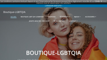 Page d'accueil du site : Boutique LGBTQIA+