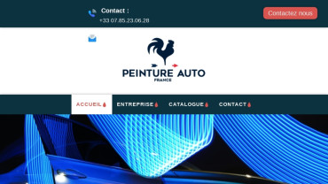 Page d'accueil du site : Peinture Auto France Autolaque 