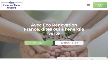 Page d'accueil du site : Eco Rénovation France