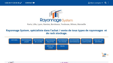 Page d'accueil du site : Rayonnage System