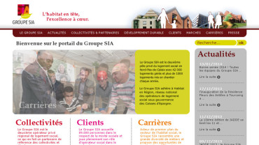 Page d'accueil du site : Groupe SIA Habitat