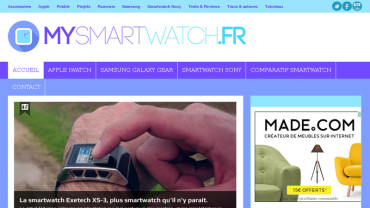Page d'accueil du site : My smartwatch