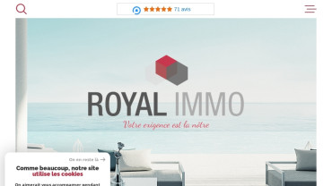 Page d'accueil du site : Royal Immo