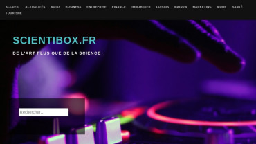 Page d'accueil du site : Scientibox