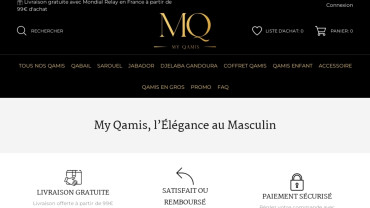 Page d'accueil du site : My Qamis