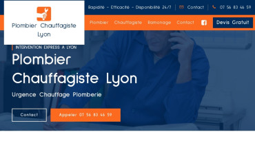 Page d'accueil du site : Chauffagiste Plombier Lyon