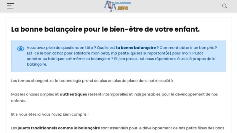 Balancoire.info