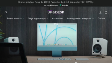 Page d'accueil du site : Up & Desk